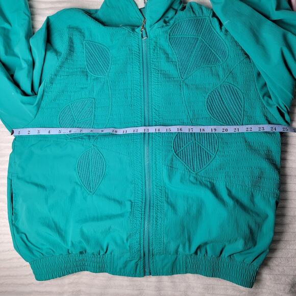 Vintage Great Cavalier Teal Zip Up Jacket Textured Geometric Boho Retro - Picture 8 of 8